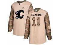 Men Adidas Calgary Flames #11 Mikael Backlund Camo Veterans Day Practice NHL Jersey
