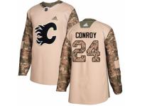 Men Adidas Calgary Flames #24 Craig Conroy Camo Veterans Day Practice NHL Jersey