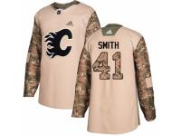 Men Adidas Calgary Flames #41 Mike Smith Camo Veterans Day Practice NHL Jersey