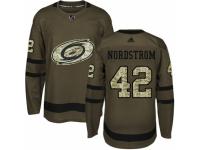 Men Adidas Carolina Hurricanes #42 Joakim Nordstrom Green Salute to Service NHL Jersey