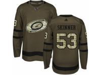 Men Adidas Carolina Hurricanes #53 Jeff Skinner Green Salute to Service NHL Jersey