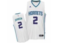 Men Adidas Charlotte Hornets #2 Larry Johnson Swingman White Home NBA Jersey