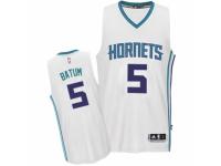Men Adidas Charlotte Hornets #5 Nicolas Batum Swingman White Home NBA Jersey