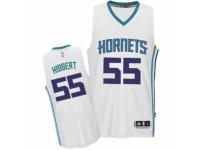 Men Adidas Charlotte Hornets #55 Roy Hibbert Swingman White Home NBA Jersey