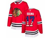 Men Adidas Chicago Blackhawks #17 Lance Bouma Red USA Flag Fashion NHL Jersey