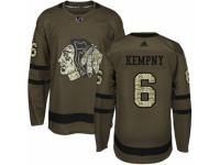 Men Adidas Chicago Blackhawks #6 Michal Kempny Green Salute to Service NHL Jersey