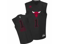 Men Adidas Chicago Bulls #1 Derrick Rose Authentic Black New Fashion NBA Jersey