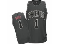 Men Adidas Chicago Bulls #1 Derrick Rose Authentic Grey Graystone II Fashion NBA Jersey