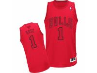 Men Adidas Chicago Bulls #1 Derrick Rose Authentic Red Big Color Fashion NBA Jersey