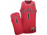 Men Adidas Chicago Bulls #1 Derrick Rose Authentic Red Latin Nights NBA Jersey