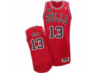 Men Adidas Chicago Bulls #13 Joakim Noah Authentic Red Road 20TH Anniversary NBA Jersey