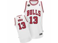 Men Adidas Chicago Bulls #13 Joakim Noah Swingman White Home 20TH Anniversary NBA Jersey