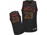 Men Adidas Chicago Bulls #23 Michael Jordan Swingman Black Camo Fashion NBA Jersey