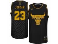 Men Adidas Chicago Bulls #23 Michael Jordan Swingman Black Precious Metals Fashion NBA Jersey