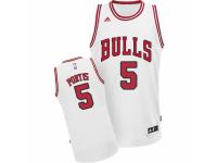 Men Adidas Chicago Bulls #5 Bobby Portis Swingman White Home NBA Jersey