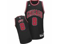 Men Adidas Chicago Bulls #8 Robin Lopez Swingman Black Alternate NBA Jersey
