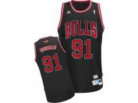 Men Adidas Chicago Bulls #91 Dennis Rodman Swingman Black Throwback NBA Jersey