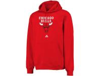 Men adidas Chicago Bulls Logo Pullover Hoodie Sweatshirt - Red