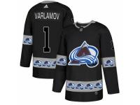 Men Adidas Colorado Avalanche 1 Semyon Varlamov Authentic Black Team Logo Fashion NHL Jersey