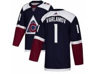 Men Adidas Colorado Avalanche 1 Semyon Varlamov Authentic Navy Blue Alternate NHL Jersey