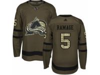 Men Adidas Colorado Avalanche #5 Rob Ramage Green Salute to Service NHL Jersey