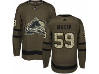 Men Adidas Colorado Avalanche #59 Cale Makar Green Salute to Service NHL Jersey