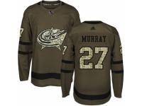 Men Adidas Columbus Blue Jackets #27 Ryan Murray Green Salute to Service NHL Jersey