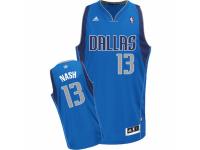 Men Adidas Dallas Mavericks #13 Steve Nash Swingman Royal Blue Road NBA Jersey
