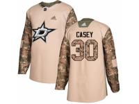 Men Adidas Dallas Stars #30 Jon Casey Camo Veterans Day Practice NHL Jersey