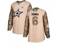 Men Adidas Dallas Stars #6 Julius Honka Camo Veterans Day Practice NHL Jersey