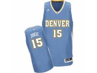 Men Adidas Denver Nuggets #15 Nikola Jokic Swingman Light Blue Road NBA Jersey