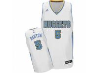 Men Adidas Denver Nuggets #5 Will Barton Swingman White Home NBA Jersey