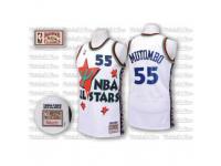 Men Adidas Denver Nuggets #55 Dikembe Mutombo Swingman White 1995 All Star Throwback NBA Jersey