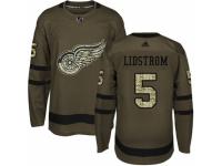 Men Adidas Detroit Red Wings #5 Nicklas Lidstrom Green Salute to Service NHL Jersey