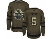 Men Adidas Edmonton Oilers #5 Mark Fayne Green Salute to Service NHL Jersey