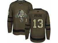 Men Adidas Florida Panthers #13 Mark Pysyk Green Salute to Service NHL Jersey