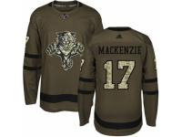 Men Adidas Florida Panthers #17 Derek MacKenzie Green Salute to Service NHL Jersey