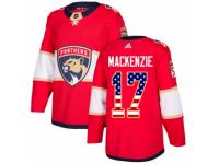 Men Adidas Florida Panthers #17 Derek MacKenzie Red USA Flag Fashion NHL Jersey