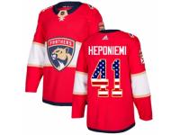 Men Adidas Florida Panthers #41 Aleksi Heponiemi Red USA Flag Fashion NHL Jersey