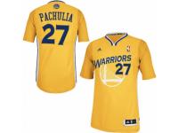 Men Adidas Golden State Warriors #27 Zaza Pachulia Swingman Gold Alternate NBA Jersey
