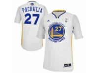 Men Adidas Golden State Warriors #27 Zaza Pachulia Swingman White Alternate NBA Jersey