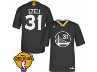 Men Adidas Golden State Warriors #31 Festus Ezeli Authentic Black Alternate 2015 The Finals Patch NBA Jersey