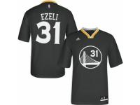 Men Adidas Golden State Warriors #31 Festus Ezeli Authentic Black Alternate NBA Jersey