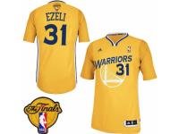 Men Adidas Golden State Warriors #31 Festus Ezeli Swingman Gold Alternate 2015 The Finals Patch NBA Jersey