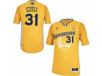 Men Adidas Golden State Warriors #31 Festus Ezeli Swingman Gold Alternate NBA Jersey