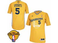 Men Adidas Golden State Warriors #5 Marreese Speights Swingman Gold Alternate 2015 The Finals Patch NBA Jersey