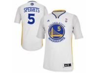 Men Adidas Golden State Warriors #5 Marreese Speights Swingman White Alternate NBA Jersey