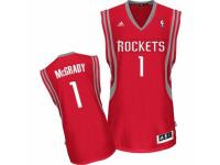 Men Adidas Houston Rockets #1 Tracy McGrady Swingman Red Road NBA Jersey