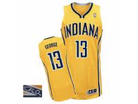 Men Adidas Indiana Pacers #13 Paul George Authentic Gold Alternate Autographed NBA Jersey