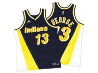 Men Adidas Indiana Pacers #13 Paul George Swingman Navy-Gold Throwback NBA Jersey